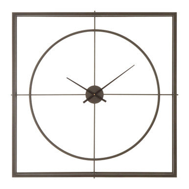 Orsina Trinity Rust Finish Wall Clock – Modern Industrial Round Decor