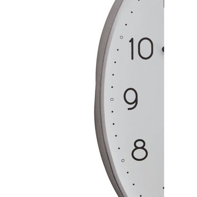Orsina Elko Oval Wall Clock – Modern Silver Metallic Minimalist Decor