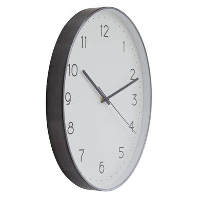 Orsina Elko Oval Wall Clock – Dark Grey Industrial Silent Metal Clock
