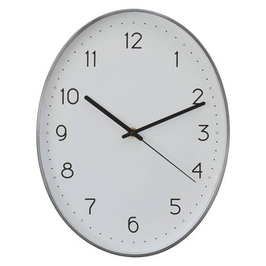 Orsina Elko Oval Wall Clock – Dark Grey Industrial Silent Metal Clock
