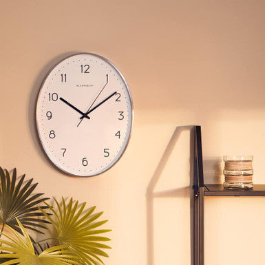 Orsina Elko Oval Wall Clock – Dark Grey Industrial Silent Metal Clock