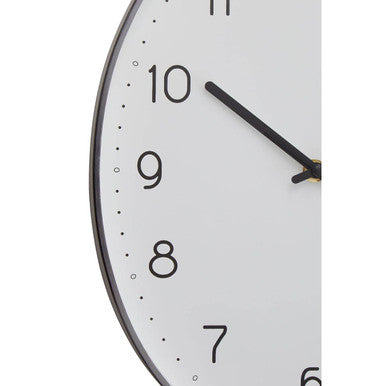 Orsina Elko Oval Wall Clock – Dark Grey Industrial Silent Metal Clock