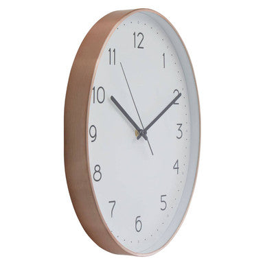 Orsina Elko Oval Wall Clock – Copper Finish Metallic Timepiece