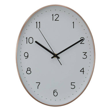 Orsina Elko Oval Wall Clock – Copper Finish Metallic Timepiece