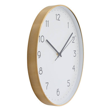 Orsina Elko Oval Gold Wall Clock – Luxury Brass Finish Modern Decor