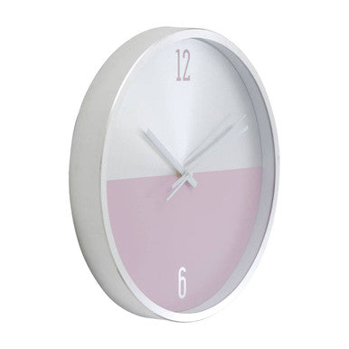 Orsina Elko Wall Clock – Modern Two-Tone Silver and Pink Metallic Finish