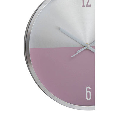 Orsina Elko Wall Clock – Modern Two-Tone Silver and Pink Metallic Finish