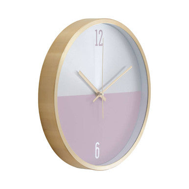 Orsina Elko Tricolor Metallic Wall Clock – Silver, Gold & Pink Finish
