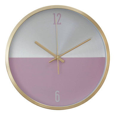 Orsina Elko Tricolor Metallic Wall Clock – Silver, Gold & Pink Finish