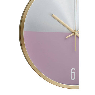 Orsina Elko Tricolor Metallic Wall Clock – Silver, Gold & Pink Finish