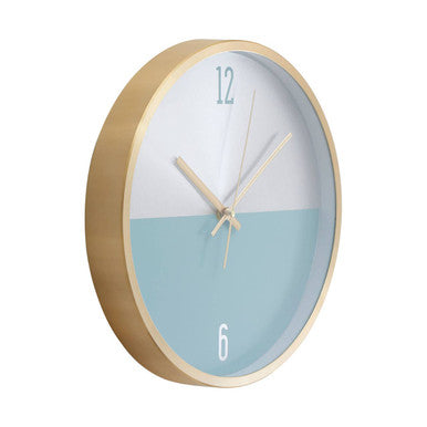 Orsina Elko Modern Wall Clock – Silver, Gold and Blue Metallic Finish