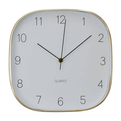 Orsina Elko Square Gold Wall Clock – Luxury Geometric Metallic Finish