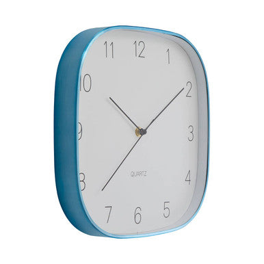 Orsina Elko Square Blue Wall Clock – Modern Geometric Case Design
