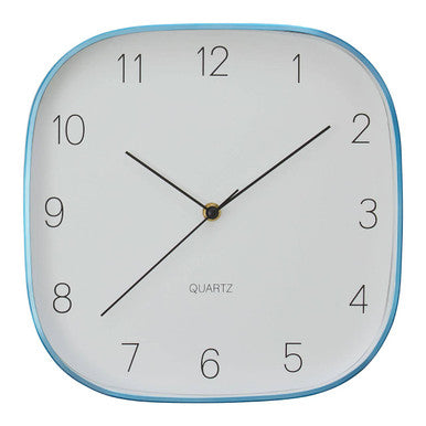 Orsina Elko Square Blue Wall Clock – Modern Geometric Case Design