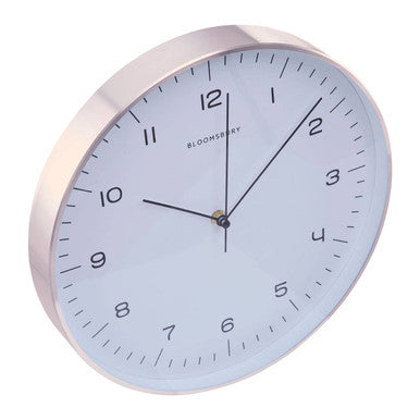 Orsina Elko Round Copper Wall Clock – Modern Metallic Rose Gold Finish