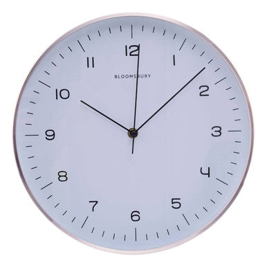 Orsina Elko Round Copper Wall Clock – Modern Metallic Rose Gold Finish