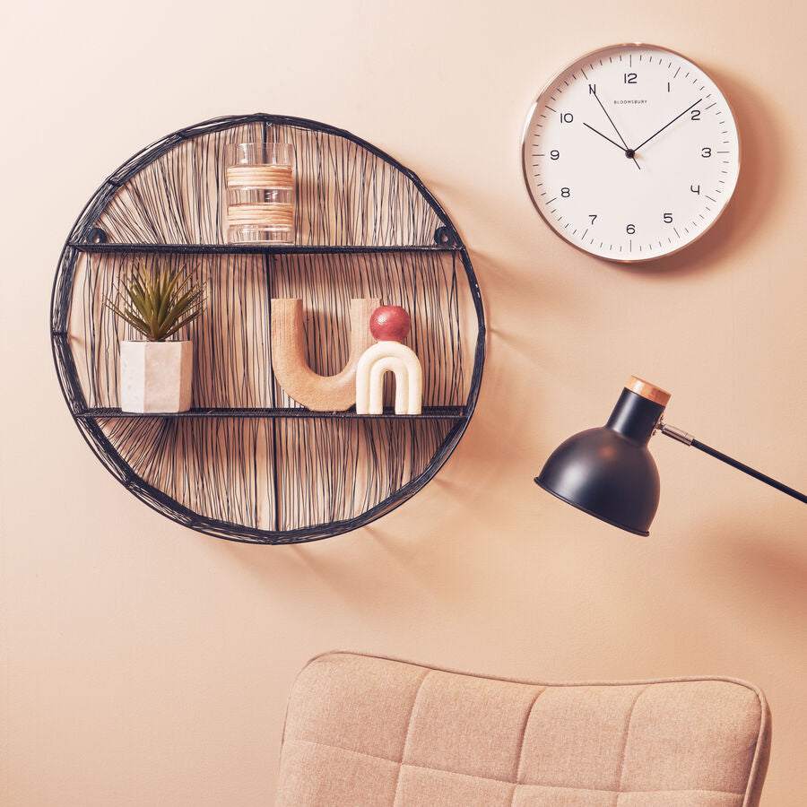 Orsina Elko Round Copper Wall Clock – Modern Metallic Rose Gold Finish
