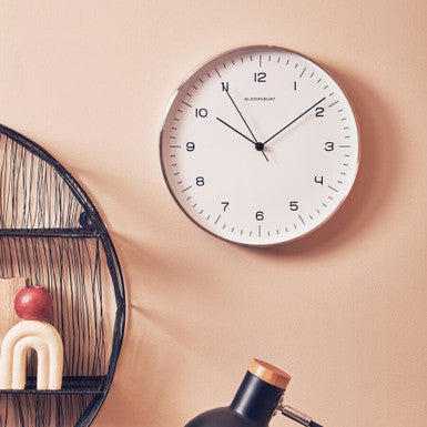 Orsina Elko Round Copper Wall Clock – Modern Metallic Rose Gold Finish