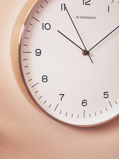 Orsina Elko Round Copper Wall Clock – Modern Metallic Rose Gold Finish