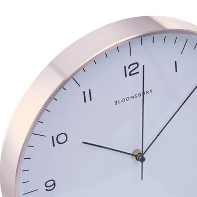 Orsina Elko Round Copper Wall Clock – Modern Metallic Rose Gold Finish