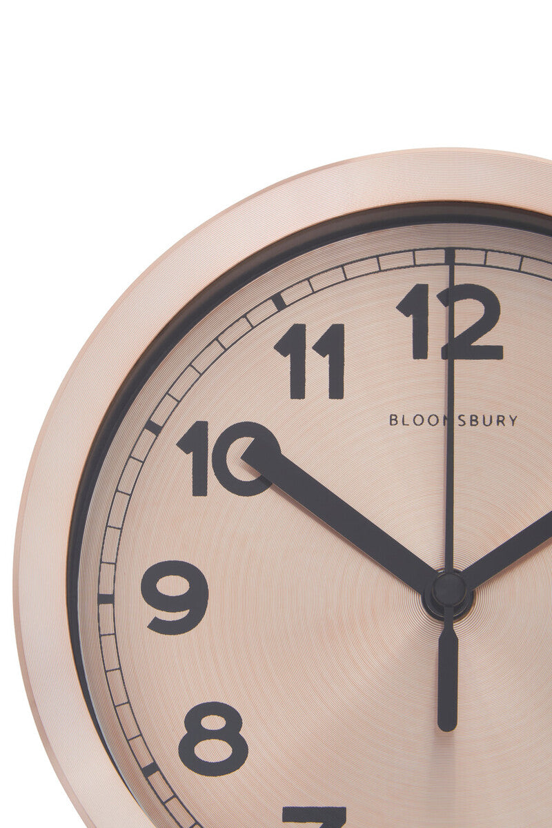 Orsina Elko Industrial Wall Clock – Copper and Black Metallic Finish