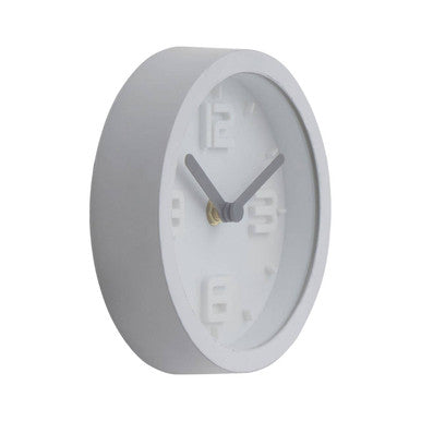 Orsina Elko White Embossed Wall Clock – Modern 3D Minimalist Decor