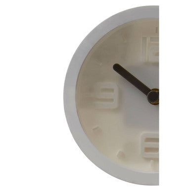Orsina Elko White Embossed Wall Clock – Modern 3D Minimalist Decor