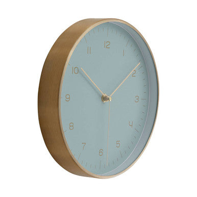 Orsina Elko Mint Green and Gold Wall Clock – Modern Pastel Timepiece