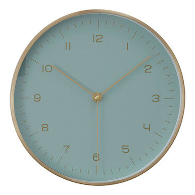 Orsina Elko Mint Green and Gold Wall Clock – Modern Pastel Timepiece