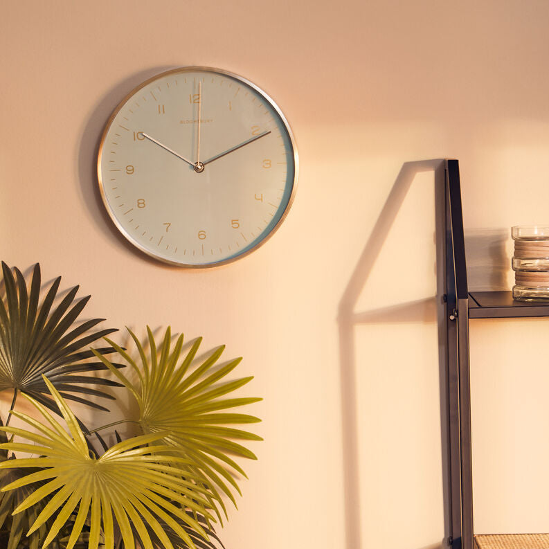 Orsina Elko Mint Green and Gold Wall Clock – Modern Pastel Timepiece