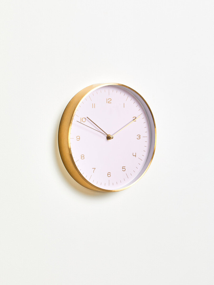 Orsina Elko Gold and Pink Wall Clock – Silent Decorative Timepiece