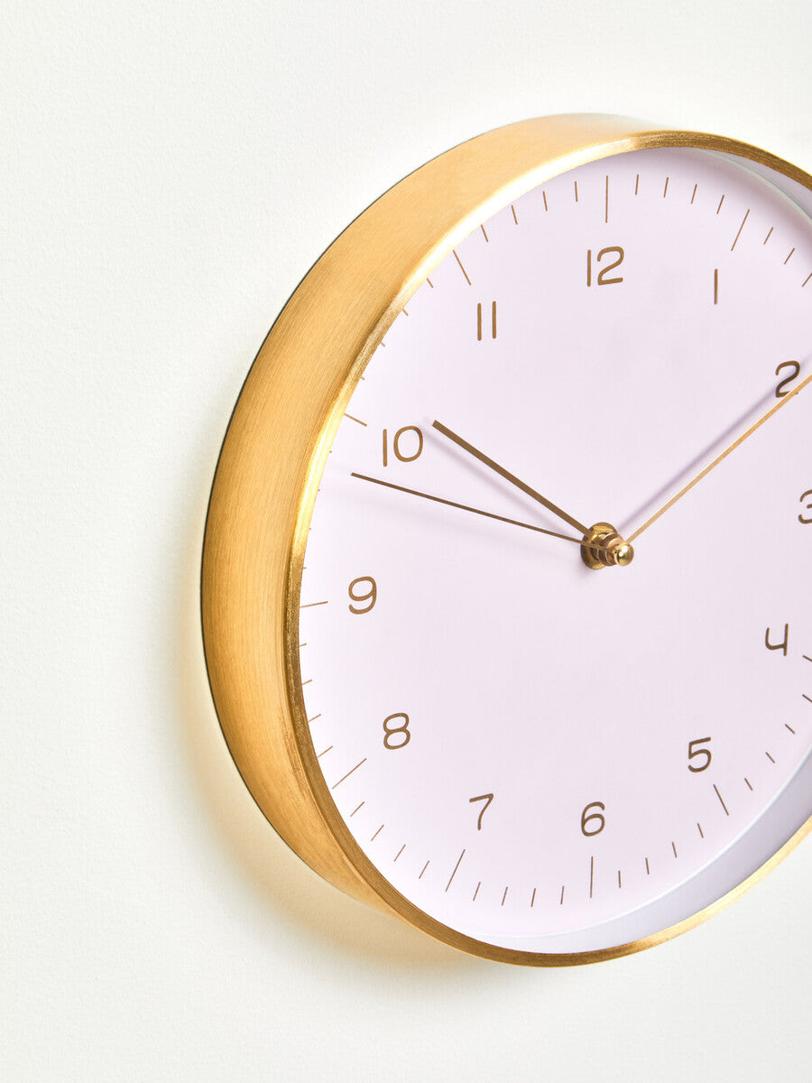 Orsina Elko Gold and Pink Wall Clock – Silent Decorative Timepiece