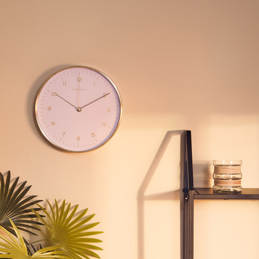 Orsina Elko Gold and Pink Wall Clock – Silent Decorative Timepiece