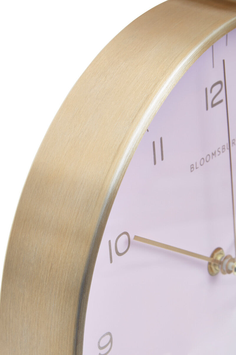 Orsina Elko Gold and Pink Wall Clock – Silent Decorative Timepiece