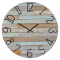 Orsina Castlewood Round Fir Wood Wall Clock – Rustic Industrial Decor