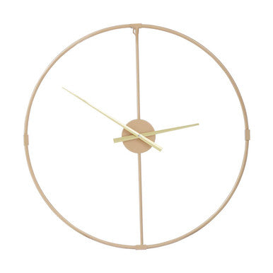 Orsina Beauly Metal Wall Clock – Modern Gold Finish Round Open Frame