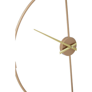 Orsina Beauly Metal Wall Clock – Modern Gold Finish Round Open Frame