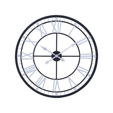 Orsina Vitus Skeletal Wall Clock | Oversized Black Roman Numeral
