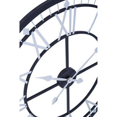 Orsina Vitus Skeletal Wall Clock | Oversized Black Roman Numeral