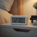 Orsina Camran Digital Alarm Clock – White LCD Display Desk Timepiece