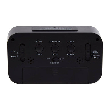 Orsina Camran Black LCD Digital Clock – Modern Minimalist Desk Timepiece