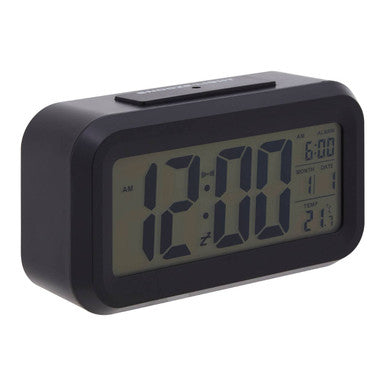 Orsina Camran Black LCD Digital Clock – Modern Minimalist Desk Timepiece