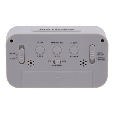Orsina Camran LCD Digital Clock – Modern Grey Minimalist Desk Clock