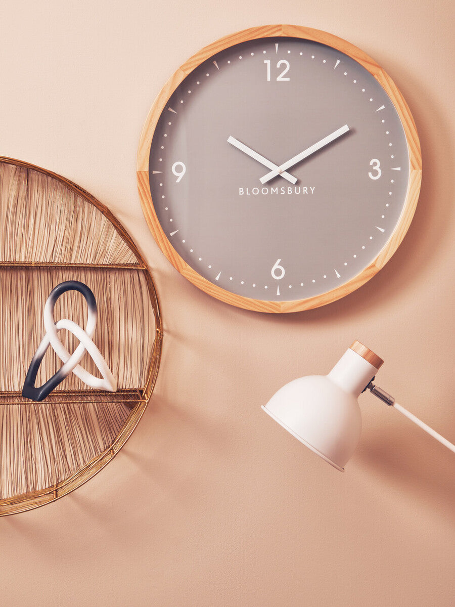 Orsina Vitus Grey Wall Clock – Modern Round Minimalist Timepiece