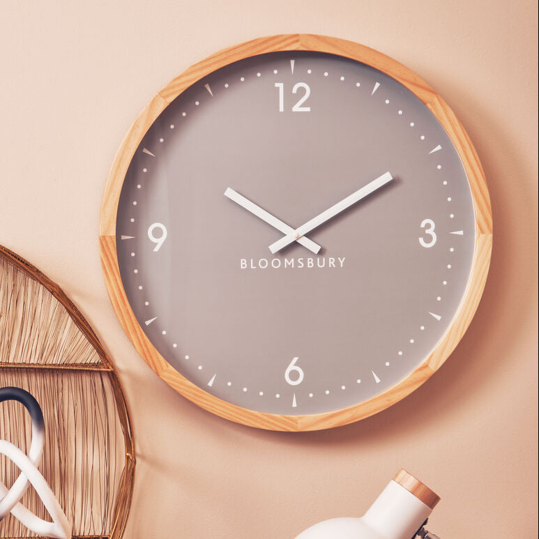 Orsina Vitus Grey Wall Clock – Modern Round Minimalist Timepiece