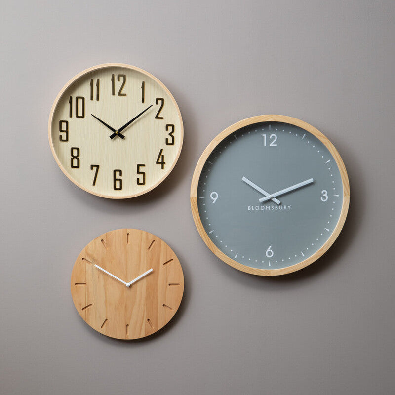Orsina Vitus Grey Wall Clock – Modern Round Minimalist Timepiece