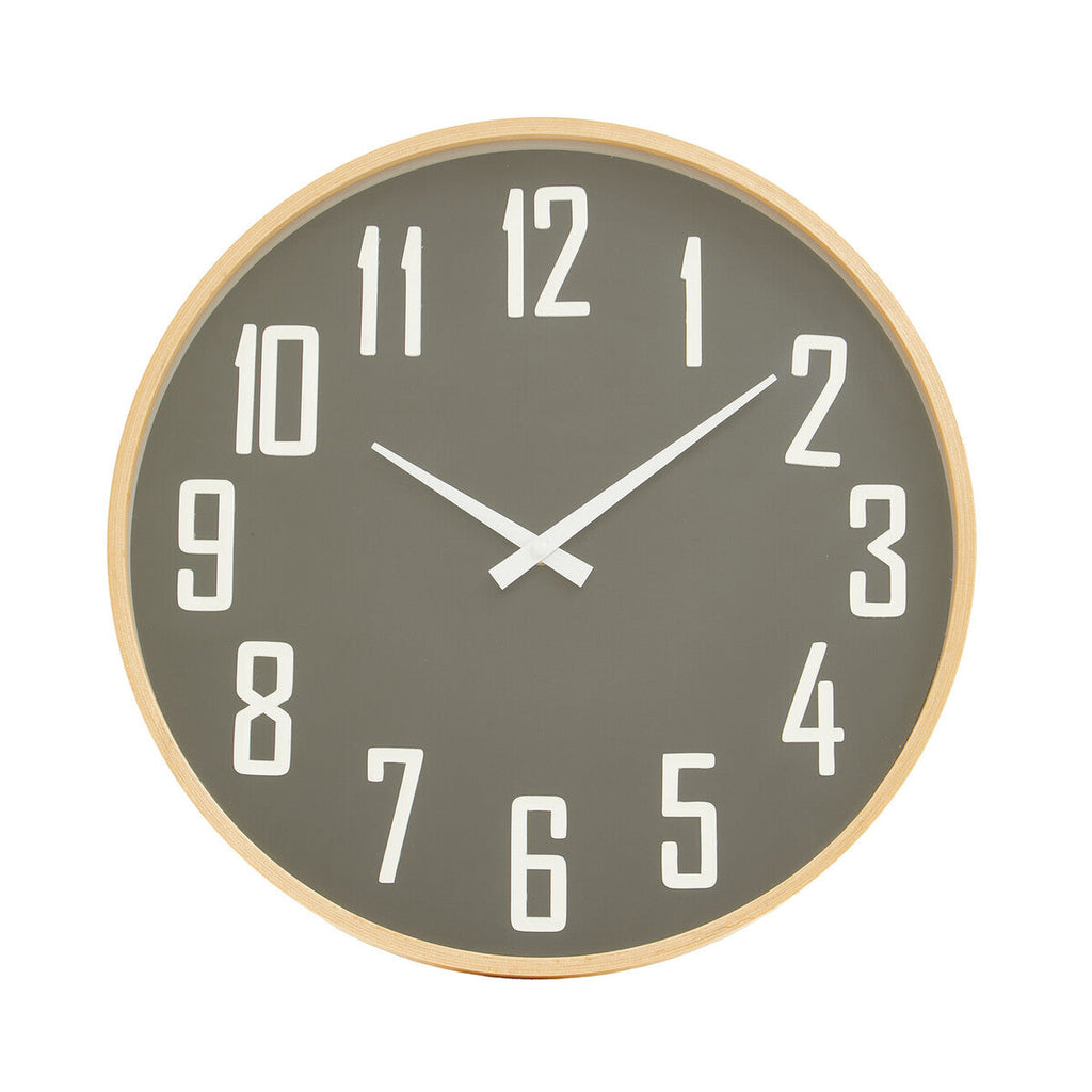 Orsina Vitus Black Wall Clock – Modern Round Design with Natural Trim