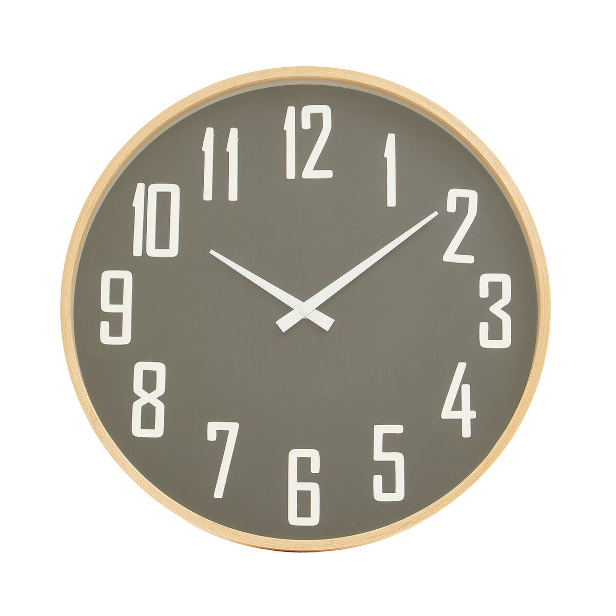 Orsina Vitus Black Wall Clock – Modern Round Design with Natural Trim