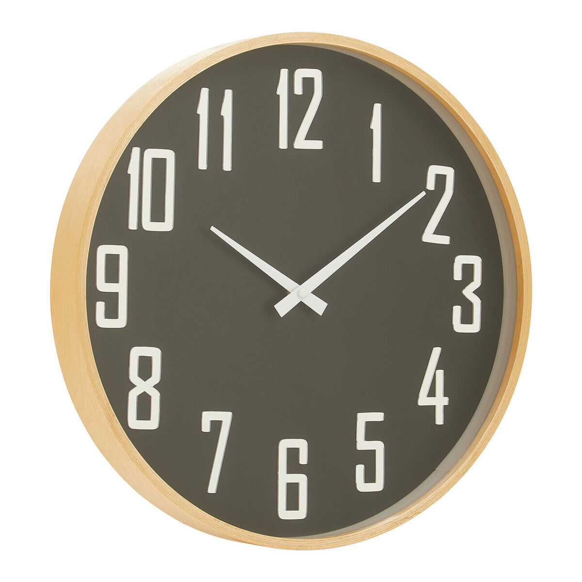 Orsina Vitus Black Wall Clock – Modern Round Design with Natural Trim