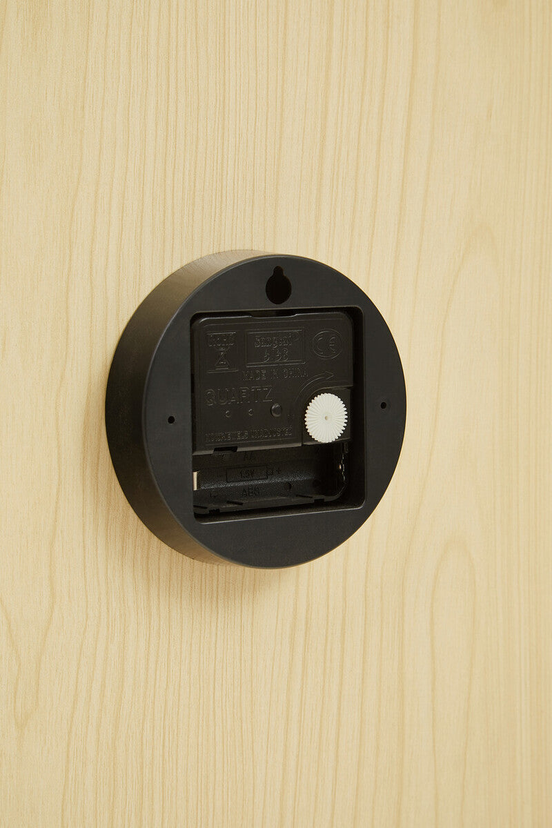 Orsina Vitus Black Wall Clock – Modern Round Design with Natural Trim